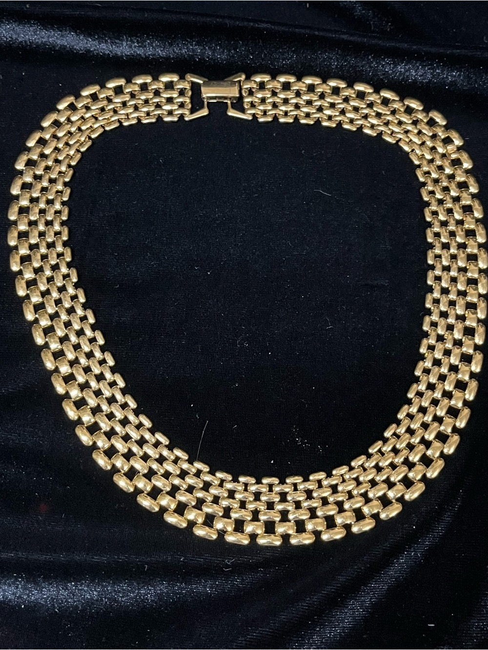 Vintage 1980s Napier Gold-Tone Runway Panther Link Collar Necklace 1833 - Picture 3 of 6